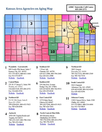 Area Agency on Aging Map